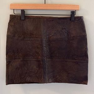 Bailey 44 Brown Leather Miniskirt NWT - Size 2